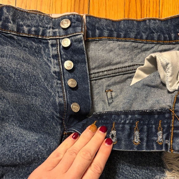 REVICE Blue Distressed Jean Shorts - Picture 4 of 4